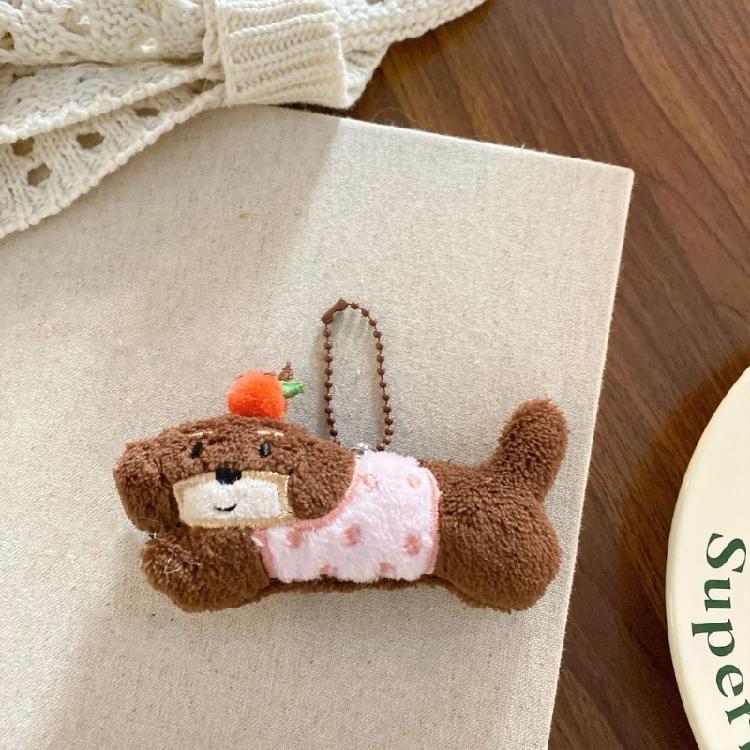 Soft Plush Dachshund Keychain Lovely Puppy Key Holder Pendant Fashion Accessory for Backpacks and Gifts Hanging Solution