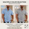 Men'S Shirt With Double Pockets Cotton-Linen Short-Sleeve Shirt Casual Vacation Shirt