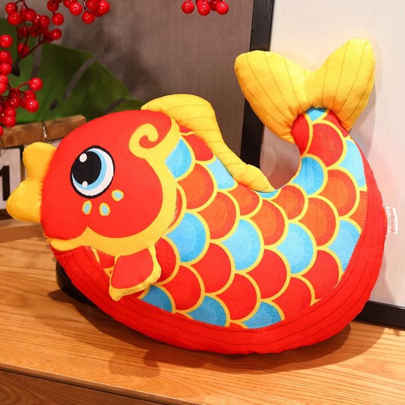 Adorable Large Red Koi Fish Plush Toy Soft Comforting Cuddly Decorative Pillow Gift