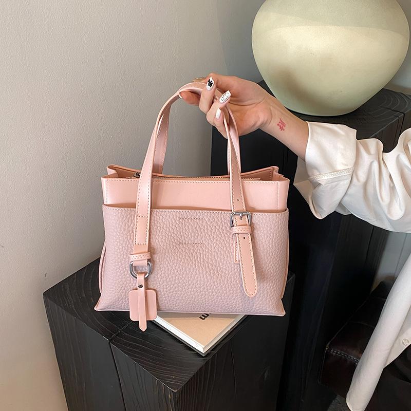 Fashion Texture Lychee Pattern Handbag Bag Women's New Tote Bag Commuter Shoulder Messenger Bag