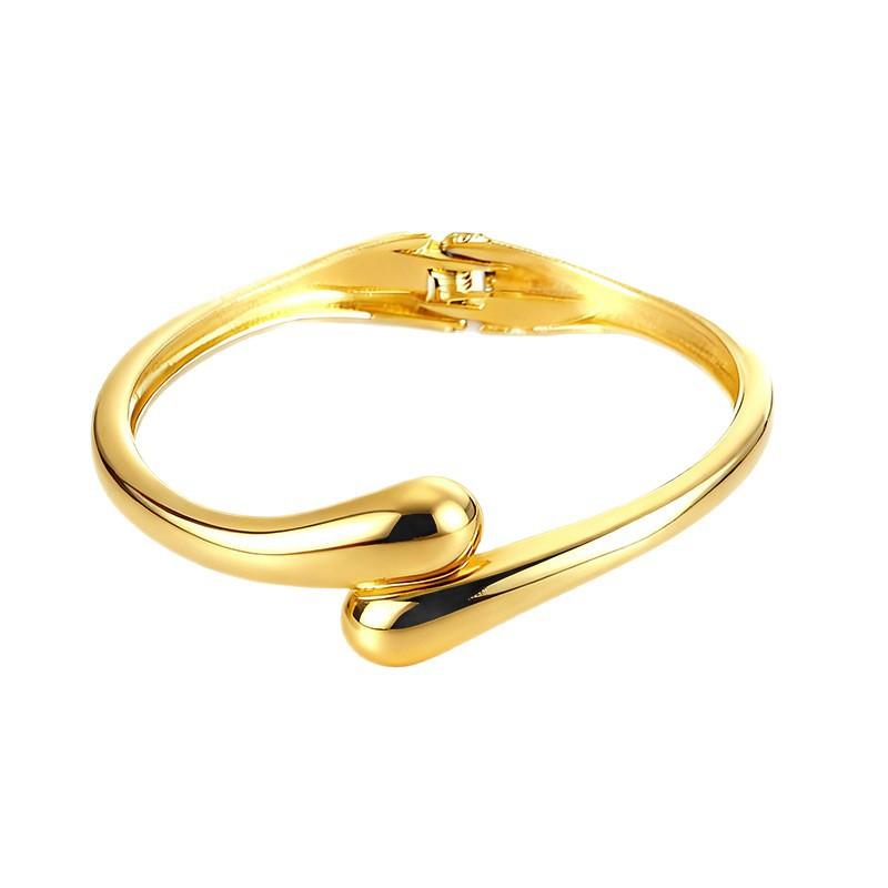 Smooth Women's Bracelet with Simple Temperament, Circular Water Droplet Spring Opening