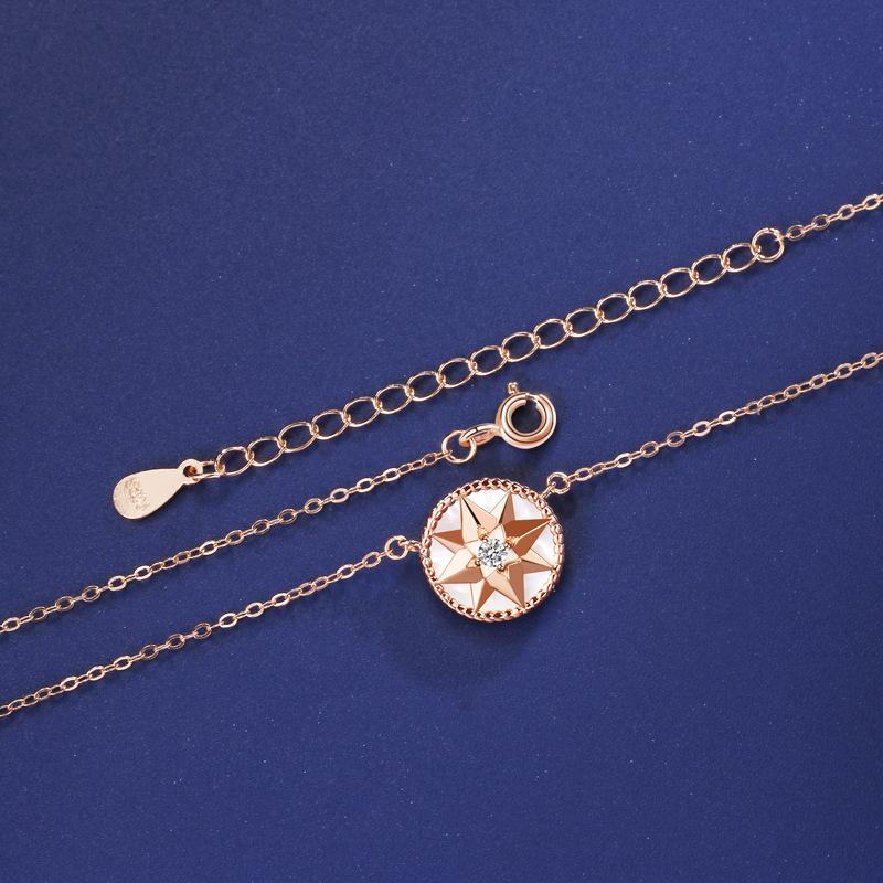 Octagram Compass Retro Style Necklace Girls Jewelry Premium Sense Simple Niche Star Pendant