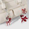 Stylish Skull Bows Keychain Bag Charm Sweet Edgy Design Metal Bag Accessory For Backpack Purse Gift