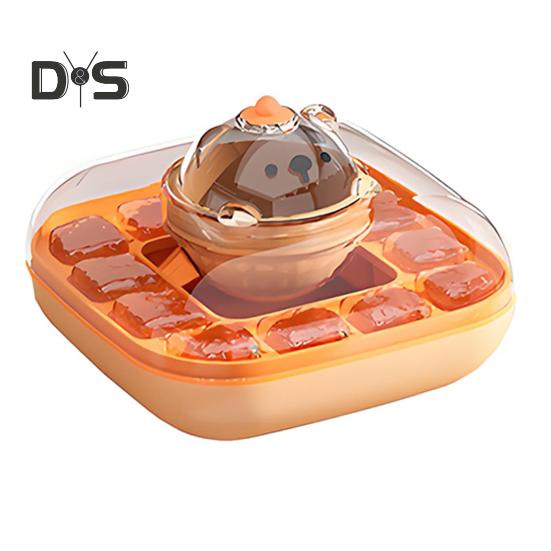 

Форма для льда с крышкой, легкосъемная, бесконтактная, для изготовления хоккейных шайб, для морозильника, без содержания бисфенола А, штабелируемые лотки для льда для напитков, кофе, коктейлей оранжевый