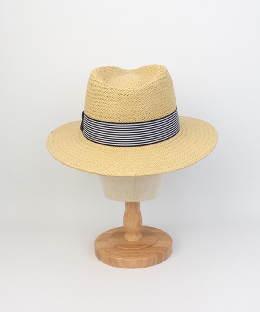 Yunibeosyeolkemiseuteuli Stripe Line Summer Beige Fedora - Big Size Summer Fedora