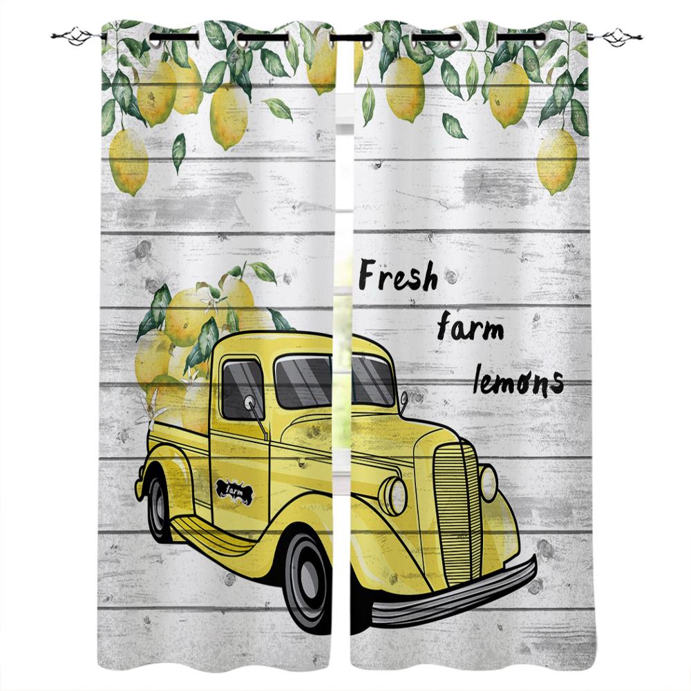 

Лимон Велосипед Деревянная Доска Текстура Спальня Кухня Оконные Шторы Шторы Для Гостиной Декоративные Элементы 135W x 60H(cm)