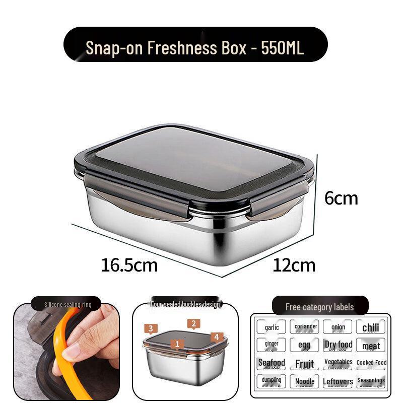 ZISHI 316 Stainless Steel Snap-Lock Lunch Box Set