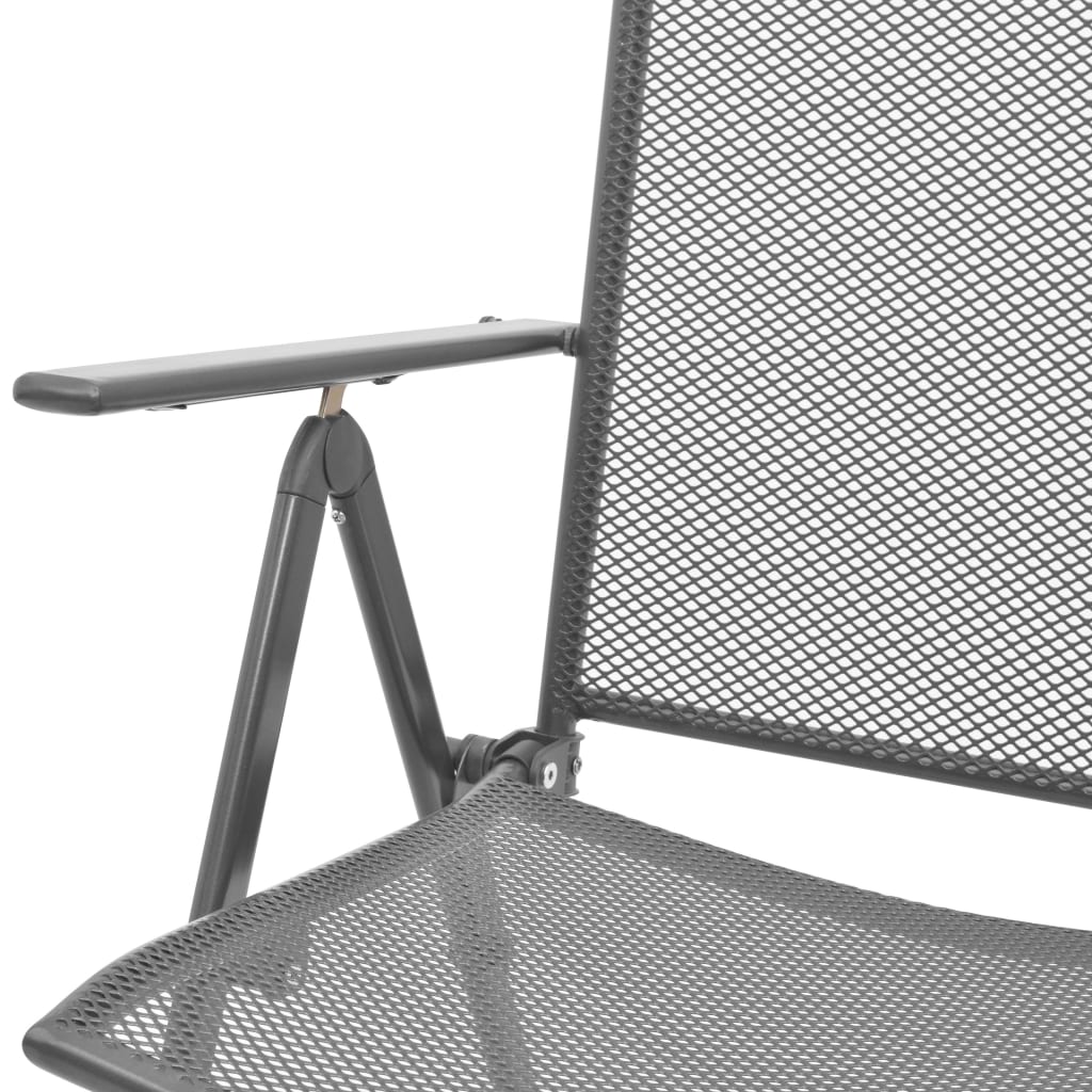 Vidaxl 3-Cz. Set with Folding Chairs, Anthracite, Steel