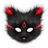 Plush Feline Foxes Half Face Mask With Sparkling Rhinestones Perfect For Costume Balls Lightweight Fabric