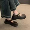 Fashion and lightweight platform small leather shoes for women to wear new single shoes, spring and autumn retro Mary Jane shoes