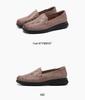 Red Dragonfly Women's Spring Loafers - Genuine Leather Non-Slip Slip-on Shoes for Middle-Aged and Elderly with Soft Cowhide Sole