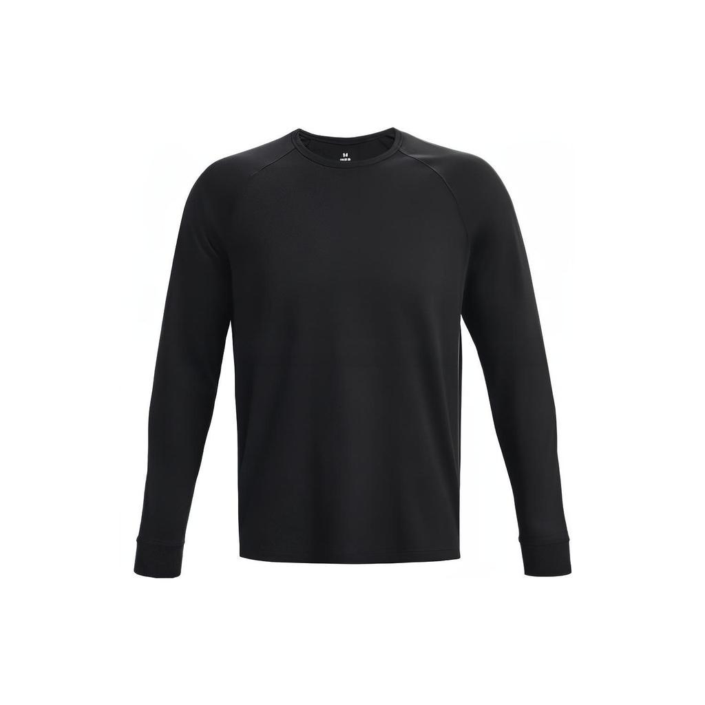 Under Armour Solid Crew Neck Pullover Sports Long Sleeve T-Shirt Men Tops Black 1378989-001