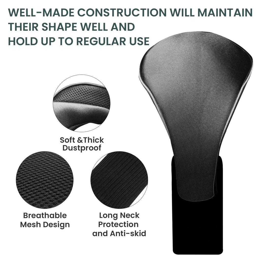 FINGER TEN Golf Club Head Covers Woods Driver Fairway Hybrid Value Pack Long Head Covers Interchangeable Accessories Ultimate Club Protection 3/5