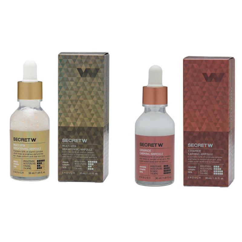 ENOUGH 5 types de secrets avec série d'ampoules pour éclaircir/carming/peptide/hyaluronique/soin des pores 30 ml (20 Options)