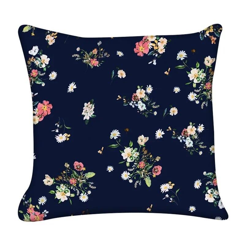 45X45CM Modern Watercolor Floral Print Pillowcase Living Room Sofa Office Seat Car Cushion Cover Home Decor  Wholesale
