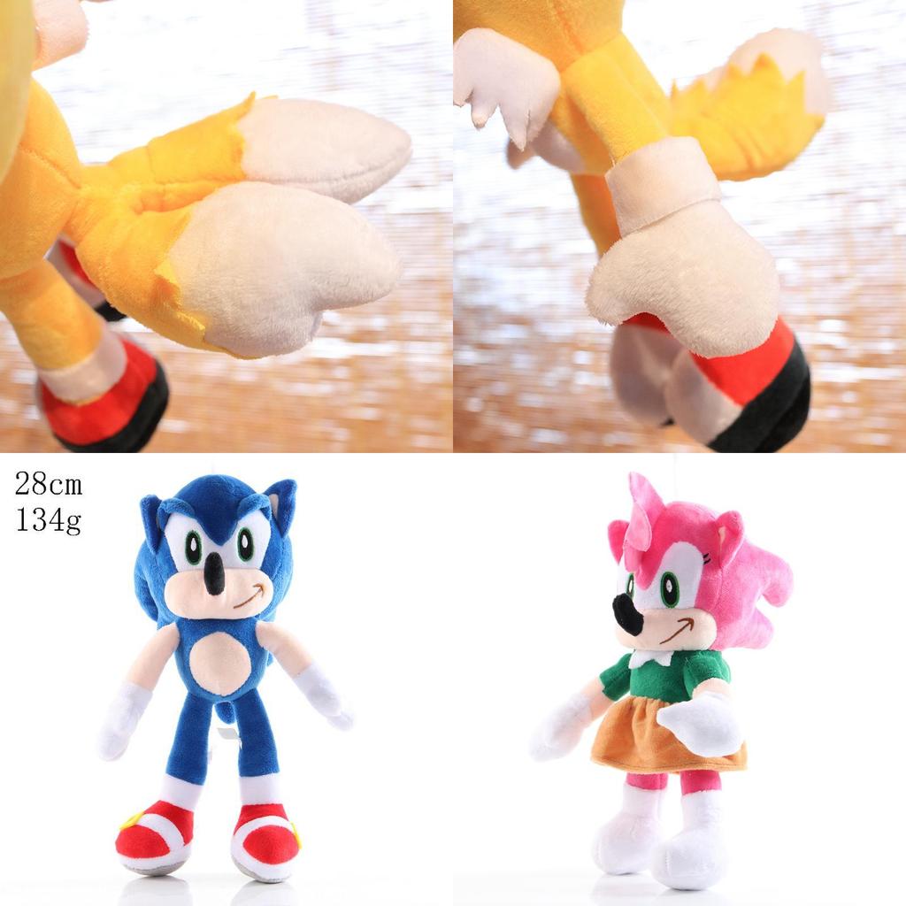 Peluche di alta qualità da 28 cm di Sonic The Hedgehog Shadow Amy Rose Knuckle Tail per bambini