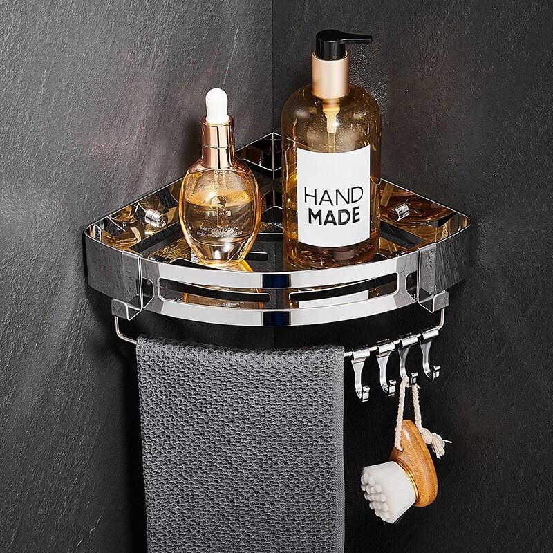 Bathroom Corner Storage Basket with Hook