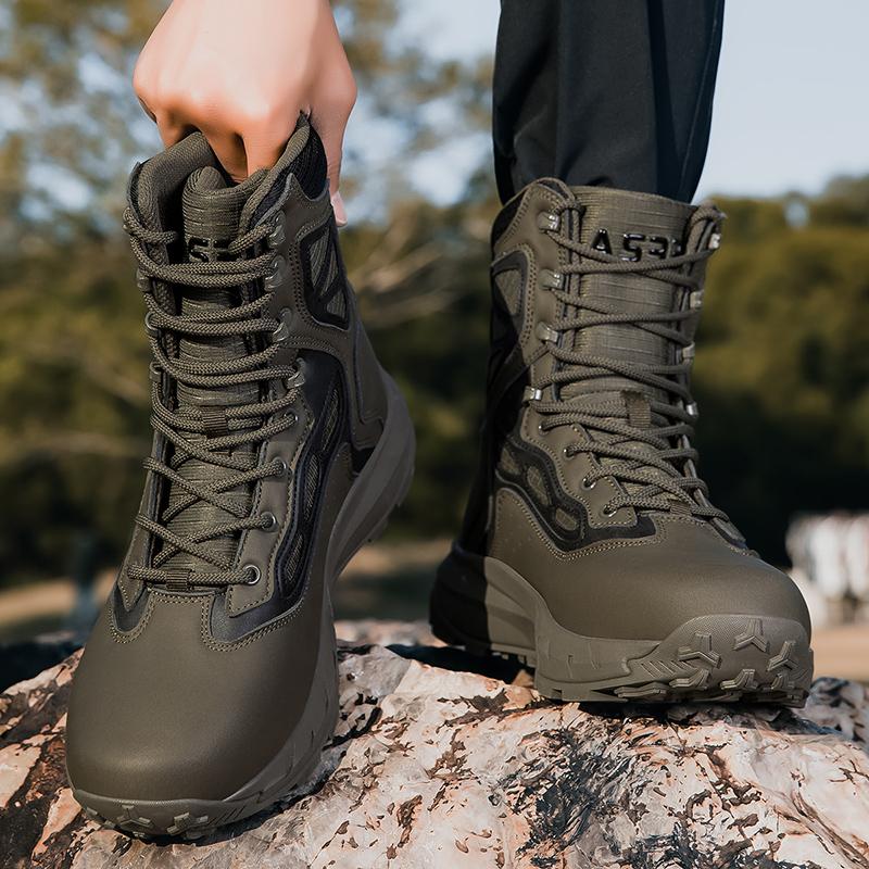 Fashion Non-Slip Ankle Boots Male Mid-Calf Boots Leisure Walk High Top Shoes Outdoor Versatile Botas Wear-Resistant Men Motorcycle Boots