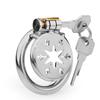 SOURCE Sexy Chastity Lock Gymnastics Lock Stainless Steel Men's Flat Snowflake Chastity Lock Anti-Escape SM