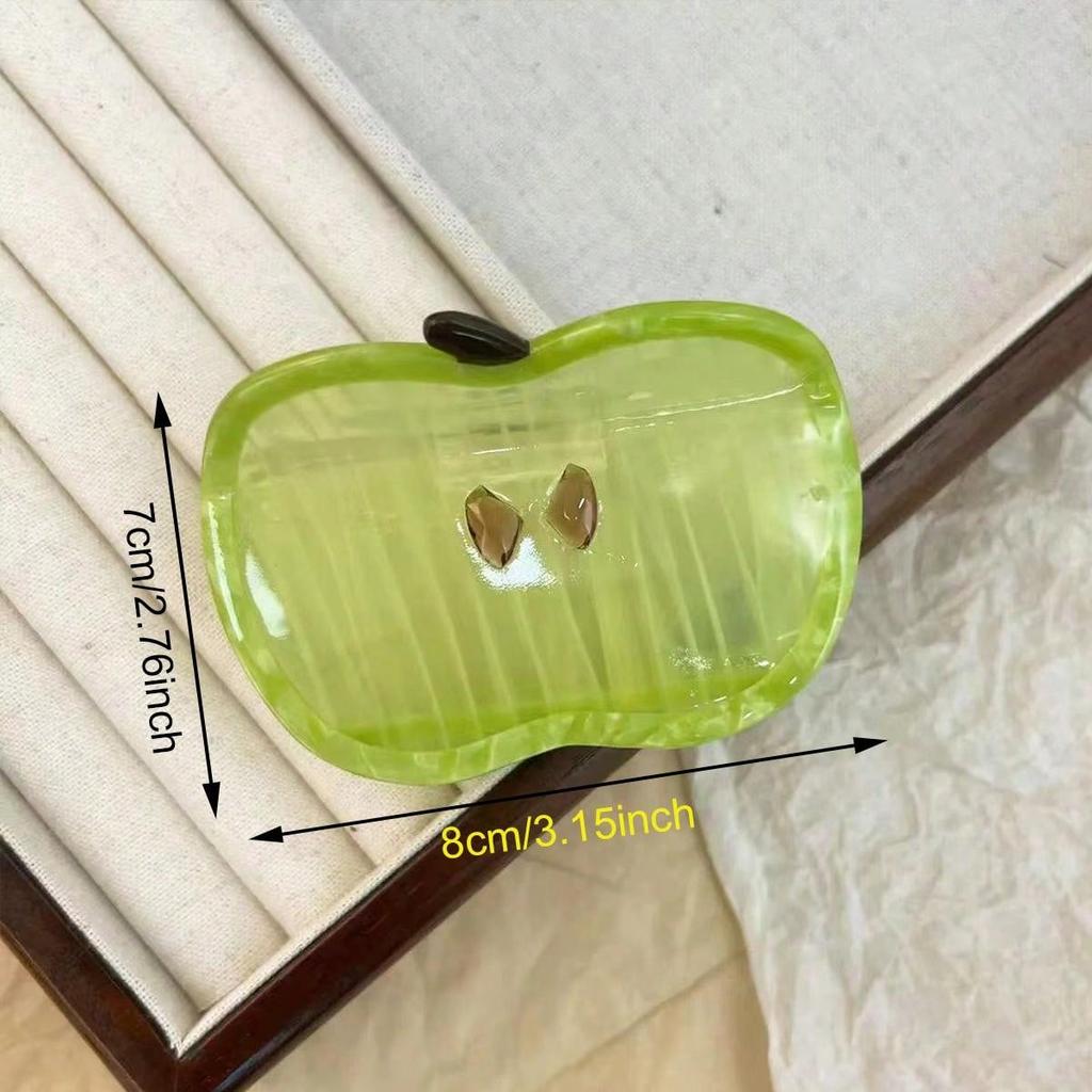 1pc temperament vinegar clip large green apple hair clip shark clip headband versatile hair clip