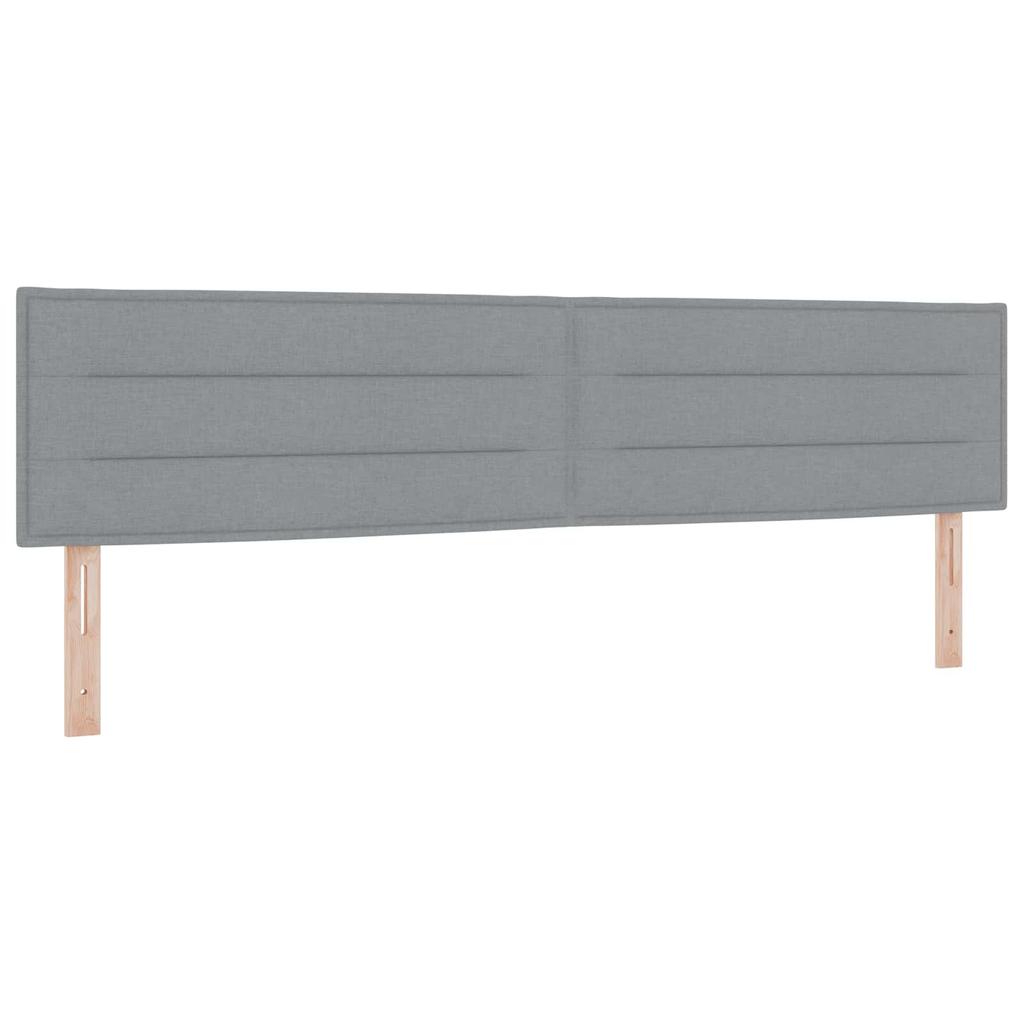 Box Spring Bed with Mattress Light Gray 200 X 200 Cm Fabric
