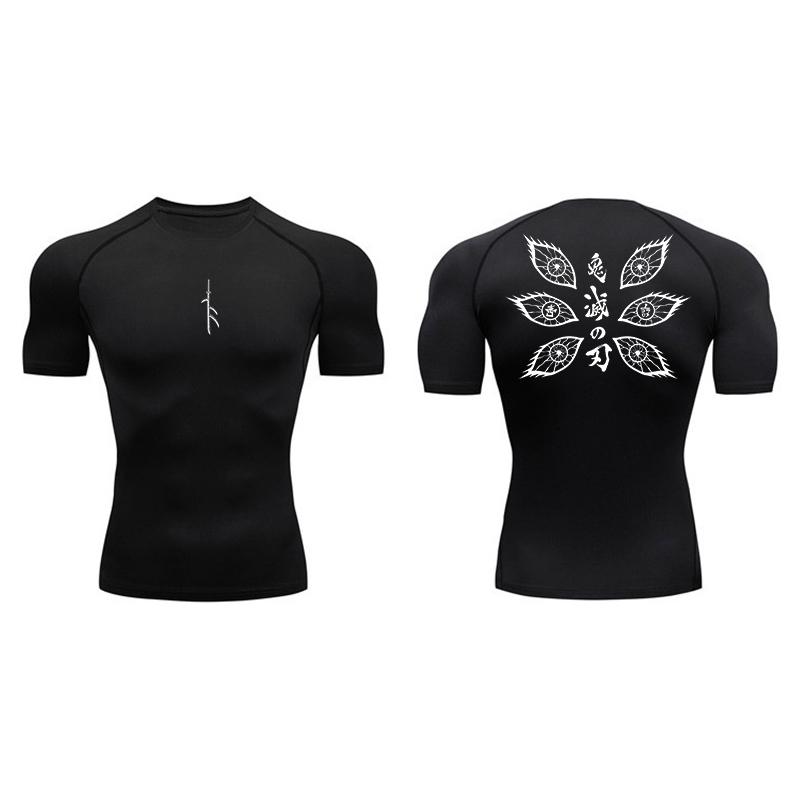 

Graphic Print Compression Shirt for Men Gym Workout Running T-Shirt Tees Tops Athletic Quick Dry Undershirt Baselayer Activewear S
