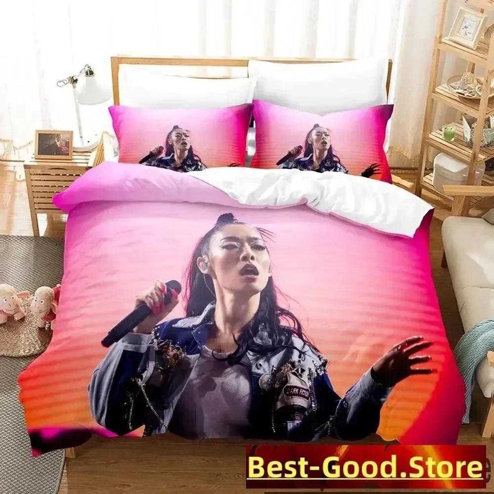 3D Print Rina Sawayama Singer Bedding Set Printed Bed Set With Pillowcase Bed Duvet Cover Soft Queen King Size Bedclothes Home