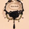 Fashion Personality Retro Jewelry Black Lace Clavicle Chain Female Exaggerated Lace Necklace Jewelry