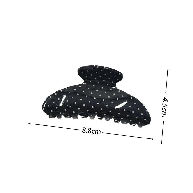 Pinza per Capelli Vintage con Stampa Pois Acrilica di Grandi Dimensioni a Forma di Squalo Fermaglio Semplice Elegante Fermagli per Capelli Accessori per Capelli da Donna