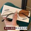 Myopia glasses with silver frame pure desire wind retro metal anti-blue light discoloration oval countable glasses plain face photosensitive