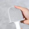 A Set of Silicone Toilet Cleaning Brush, Wall Mounted Toilet Cleaner, Broom, Modern Bathroom Kit,and Beauty Bathroom Accessories