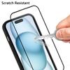 For iPhone 15 Pro Max Magnetic Case WANLONFENG Electroplated TPU Cover with Lens Film+2Pcs Tempered Glass