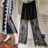 Leggings termici din fleece cu dantelă Qipao pentru femei Toamnă/Iarnă cu Design Respirabil Anti-Expunere