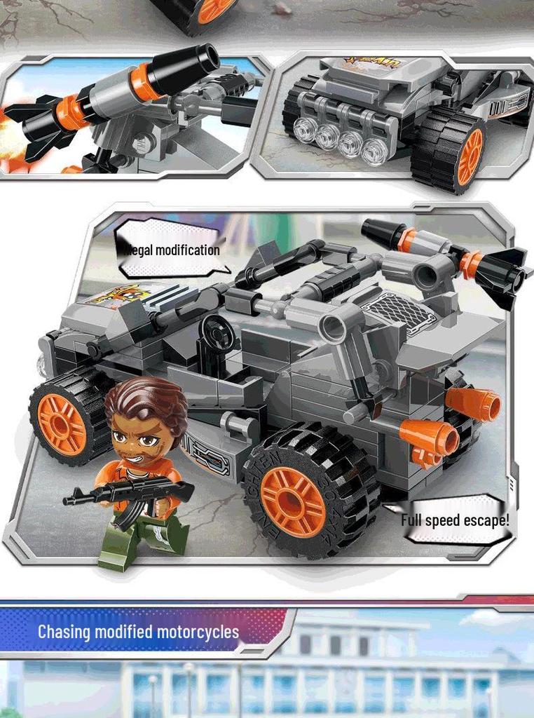 Qimeng 11011 SWAT Car & Motorcycle Building Blocks Toy Set