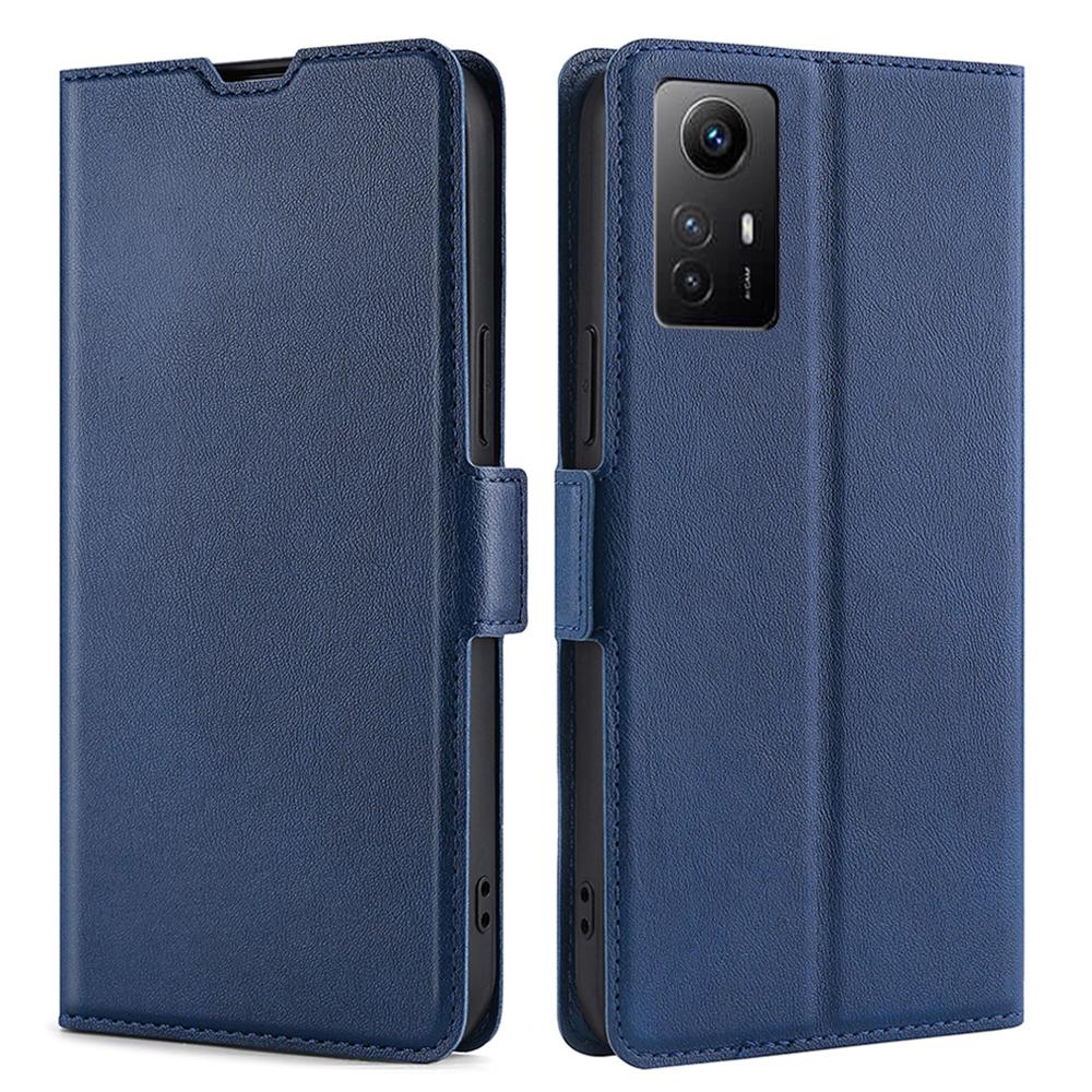 

For Xiaomi Redmi Note 12S 4G PU Leather Card Holder Phone Cover Flip Stand Protective Case Blue
