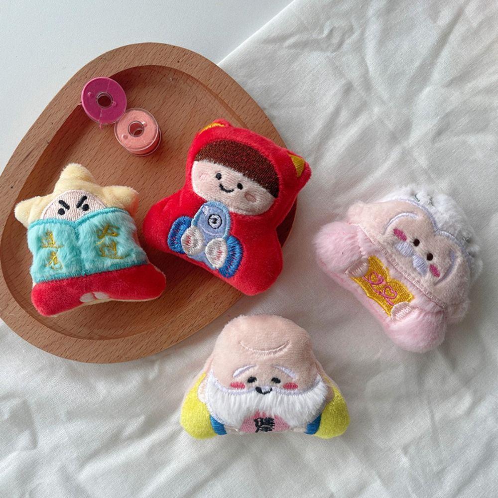 Moon Lord Wealth God Keychain Guanyin Plush God of Longevity Pendant  Gifts