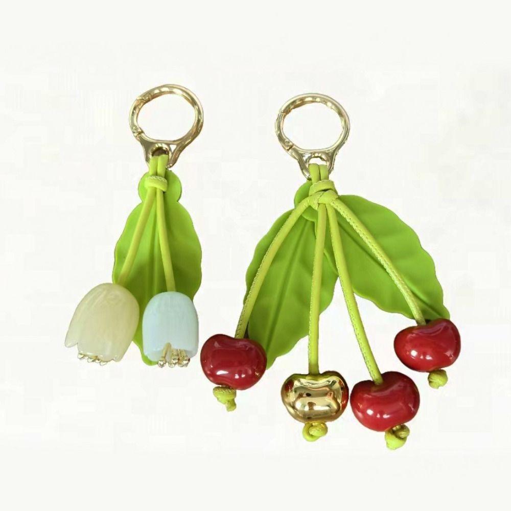 Tomato Cherry Keychain Elegant Bag Pendant Cute Fruit Bag Charm Girls