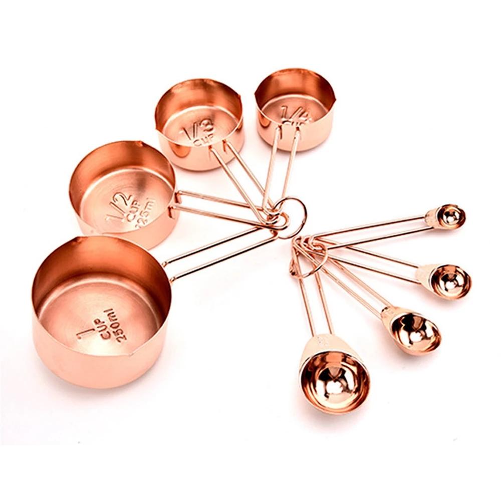 8PCS Stainless Steel Measuring Cup Kitchen Measuring Spoon For Baking Tea Coffee Kichen Accessories Measuring Tool