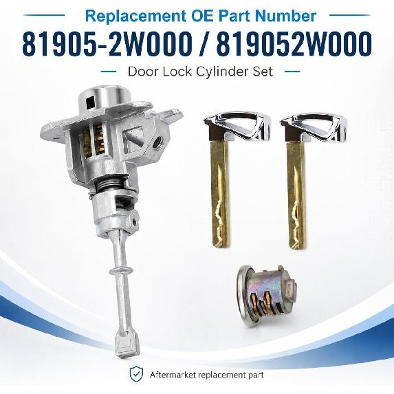 81905-2W000 Door Lock Cylinder with 2 Keys for Hyundai Santa Fe 2013-2018 | for Hyundai Santa Fe Sport 2013-2018 Santa Fe XL 2019 819052W000