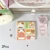 2Pcs Cute Kawaii Puppy Non Stick Sticky Notebook Simple Cartoon Notepad Stationery Index Tab Check List To Do Planner Stationery