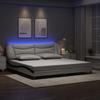 VidaXL Bed Frames with LED Lights, Upholstered Bed, Double Bed, Adult Bedroom Interior Bed, Modern, White 3213961