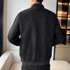 Jacket Men's Deerskin Velvet Autumn and Winter New Style Men's Korean Style Slim Stand Collar Solid Color Blue Casual Top Jacket