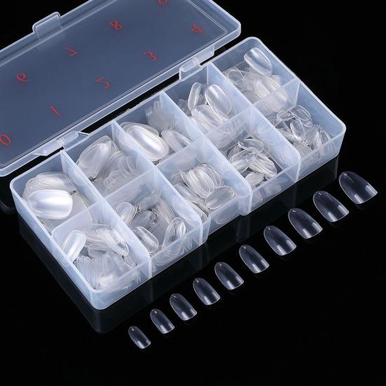 500Pcs/Box Nail Tips Transparent Lightweight Natural Color Round Head Extension Fake Nails for Women