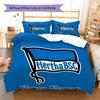 Hertha BSC Custom Name Pattern Bedding,Quilt Set Quilt Cover Pillowcase Home Birthday Gift(1 * Duvet Cover + 2 * Pillowcase, Without Core)
