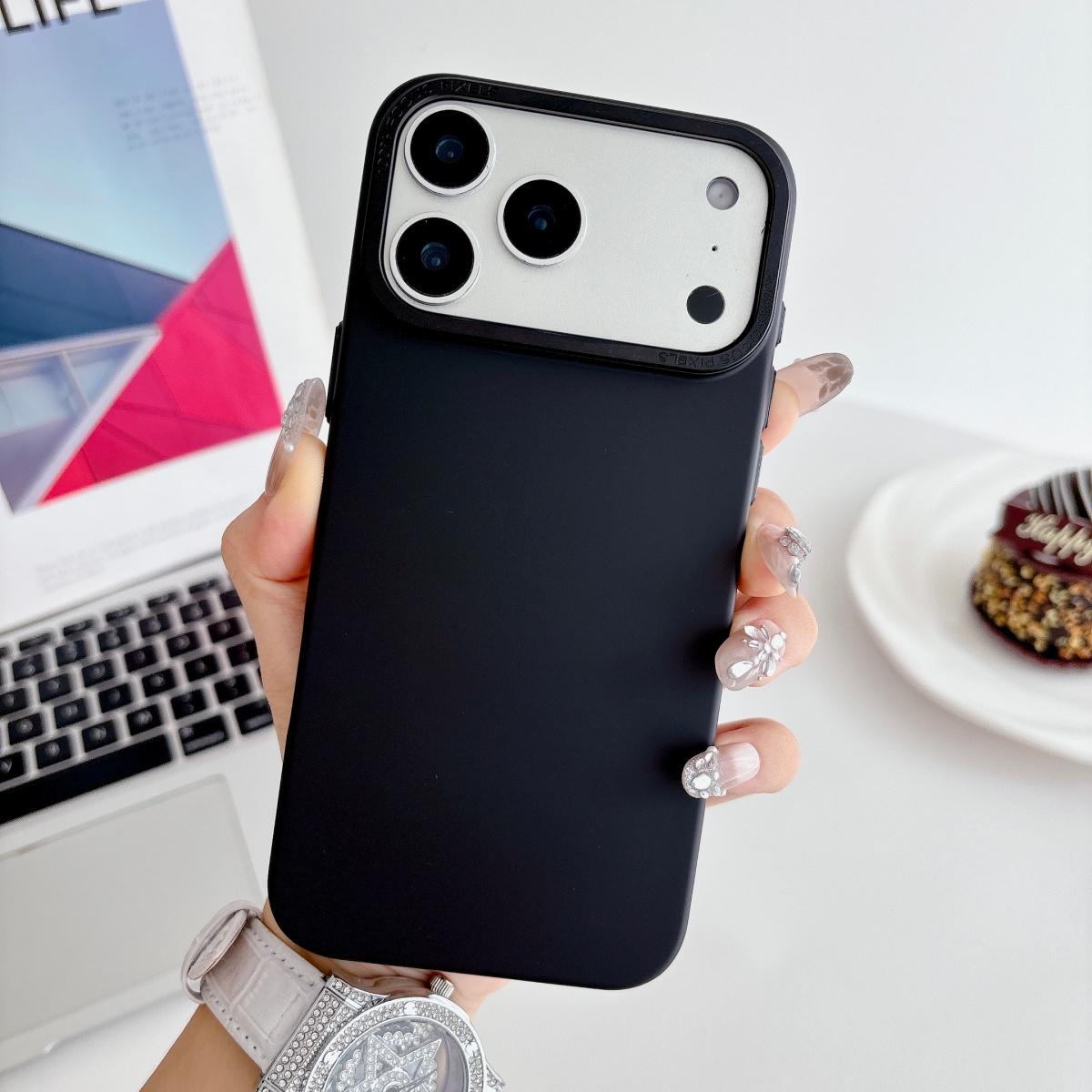 

Frosted Skin PC Solid Color Phone Case For iPhone 17 Air 16 15 14 13 12 11 Plus Pro Max Metal Frame Bumper Non-Slip Cover iPhone17 Pro