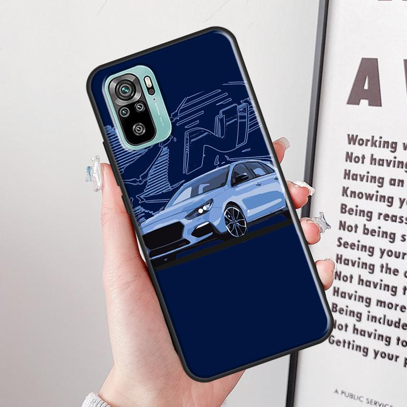 

I30N Blue Car Phone Case For Xiaomi Redmi Note 11 Pro 8 9 10 Pro 9S 10S Redmi 10 9 9A 9C 9T Shell Redmi Note11Pro Plus