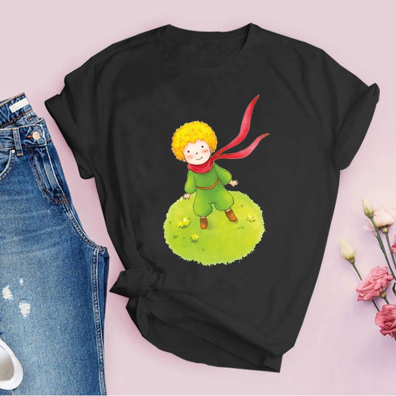 2024 New Arrival Little Prince Printed T Shirt Round Neck Short Sleeve Tshirt Female Harajuku Ladies Tshirts Casual Tee