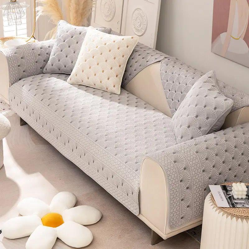 

New Double-Sided Pure Cotton Sofa Cushion, Four-Season Universal Seat Cushion, Simple And Modern Non-Slip Cover Towel, Nordic Cushion 70*70cm