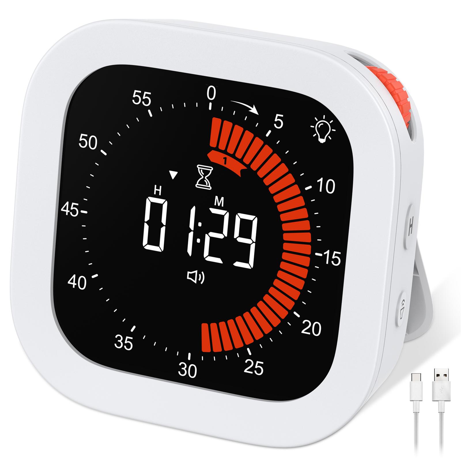 

Upgraded Visual Timer Rechargeable Digital Countdown Kitchen Mechanical Cooking Timer Management Tool for Home School Office