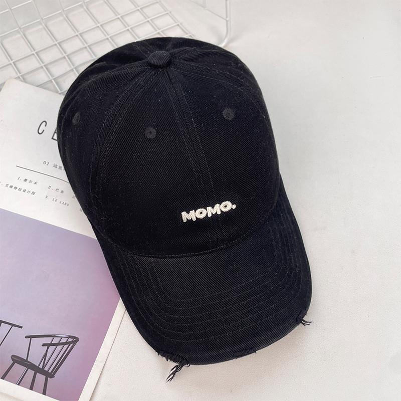 Letter And Embroidery Ripped Design Women Summer Sun Shading Cap Baseball